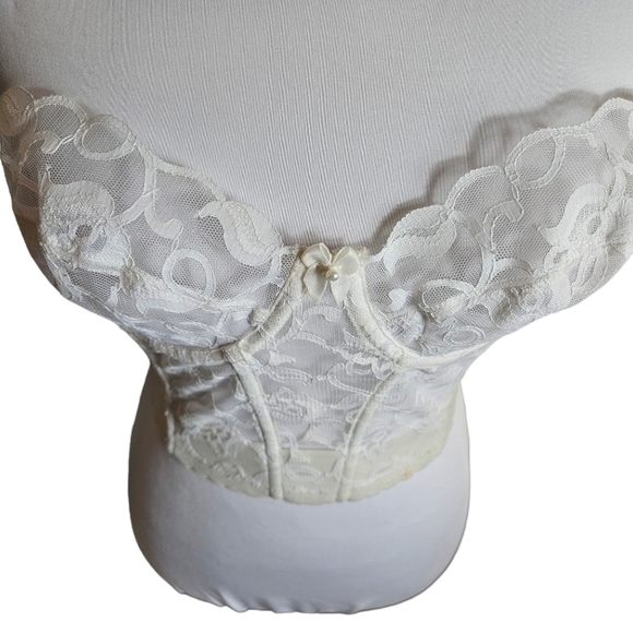 Vintage Gold Label Victorias Secret White Lace Bustier Bra Corset Sz 36B Bridal - Picture 3 of 15